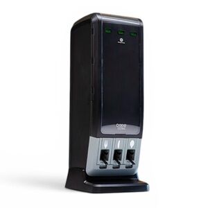 Dixie Gray Plastic Flatware Dispenser - 3-Compartment Stand